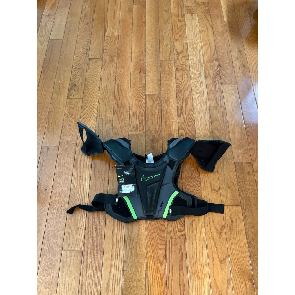 Nike Vapor Mens Lacrosse Shoulder Pads Black Green Large PD SPV7 03 BK/XX DK NWT
